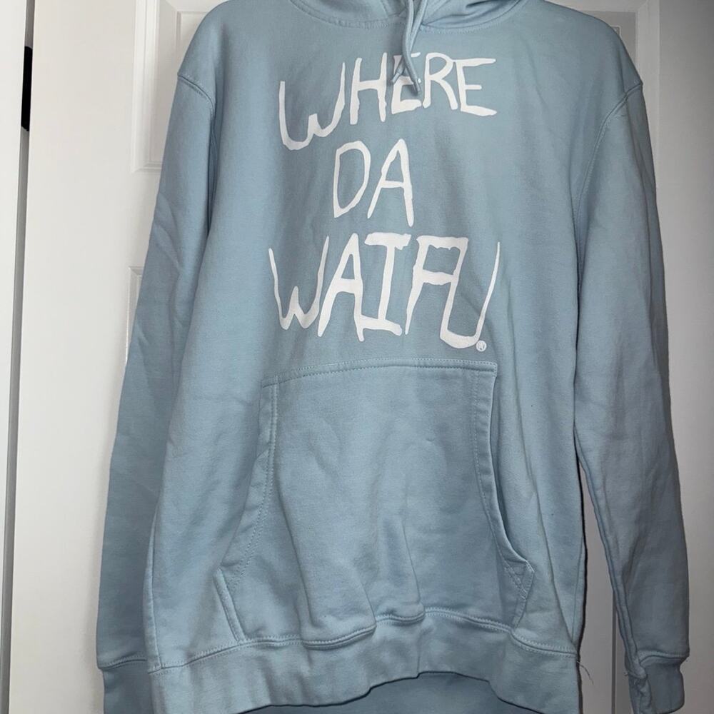 Where da waifu hoodie - m